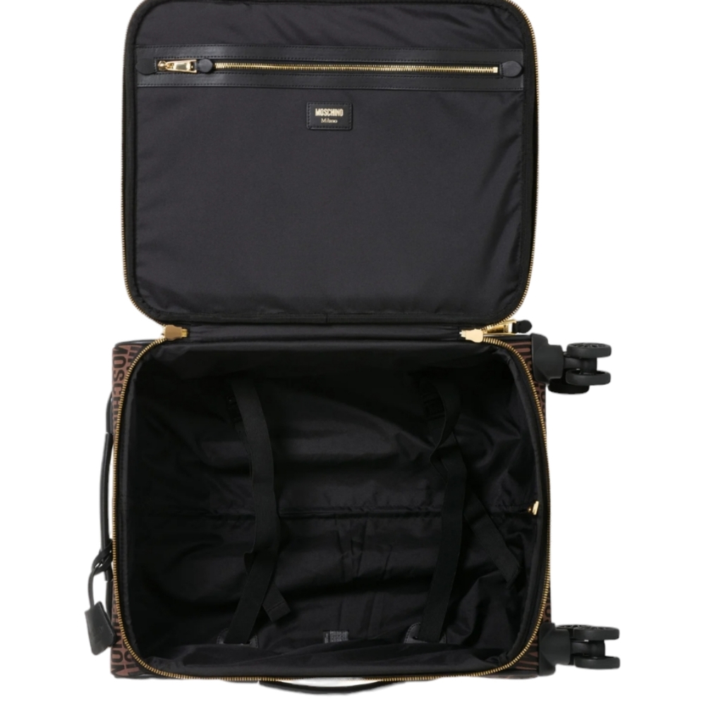 💕HP💕NWT MOSCHINO ALL-OVER LOGO NYLON TROLLEY CASE CARRY ON💕 - Picture 8 of 16